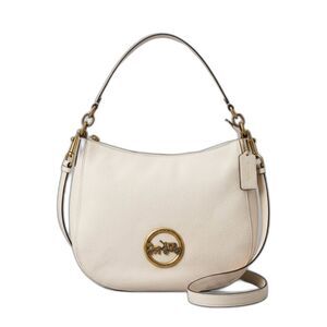 Coach Elle Hobo F31400 Chalk White Pebbled Leather Shoulder Crossbody Bag